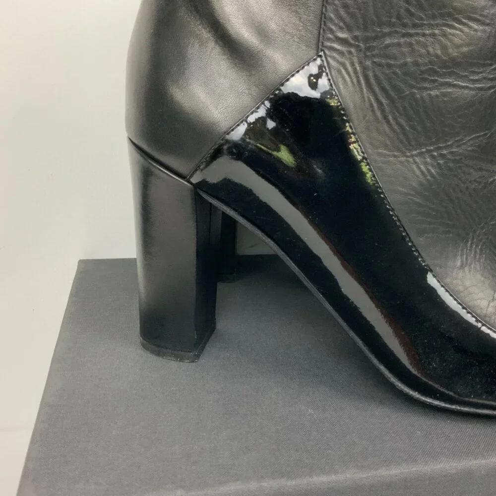 Jil Sander Navy Line Black Mix Leather Ankle Slip-OnBoots Sz 8 - Picture 11 of 16
